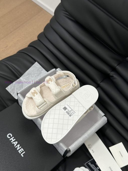 Chanel 24 new wool Velcro sandal series with foam outsoleAutumn and Winter Wool SeriesAll wokl8ev7qt - Image 6