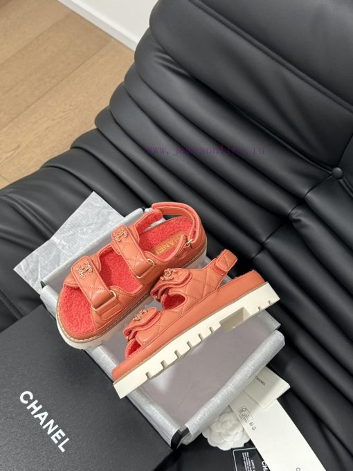 Chanel 24 new wool Velcro sandal series with foam outsoleAutumn and Winter Wool SeriesAll wo0jsmy9h0 - Image 5