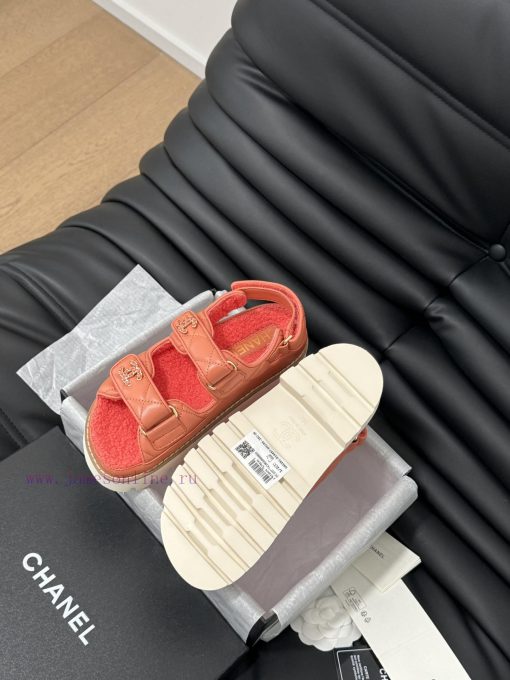 Chanel 24 new wool Velcro sandal series with foam outsoleAutumn and Winter Wool SeriesAll wo0jsmy9h0 - Image 6