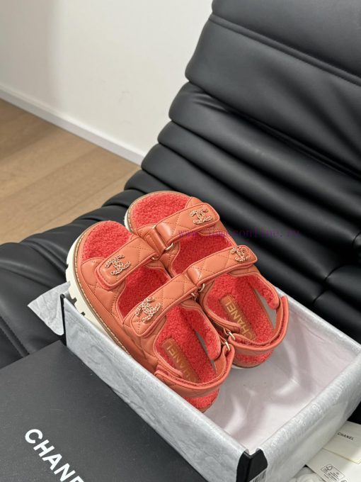 Chanel 24 new wool Velcro sandal series with foam outsoleAutumn and Winter Wool SeriesAll wo0jsmy9h0 - Image 8