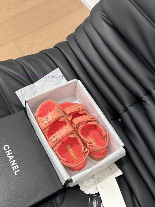Chanel 24 new wool Velcro sandal series with foam outsoleAutumn and Winter Wool SeriesAll wo0jsmy9h0 - Image 10