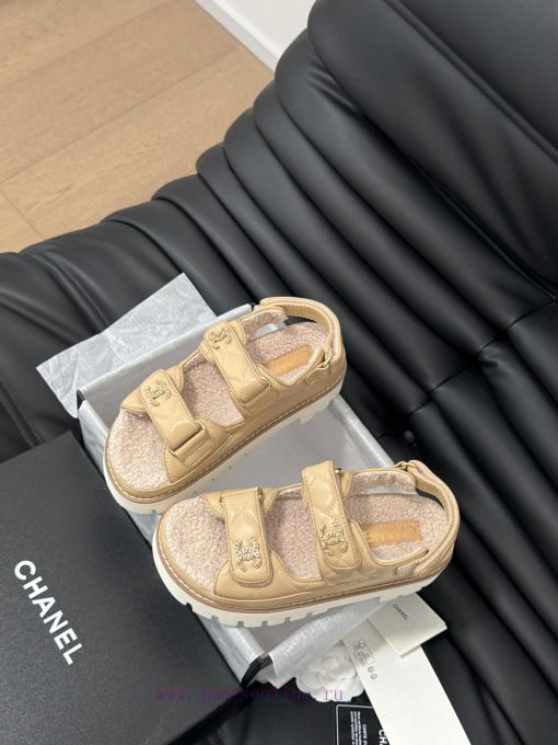 Chanel 24 new wool Velcro sandal series with foam outsoleAutumn and Winter Wool SeriesAll wo7mtbwbaw - Image 7