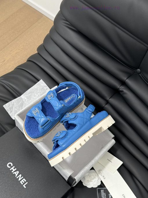 Chanel 24 new wool Velcro sandal series with foam outsoleAutumn and Winter Wool SeriesAll wo7yq05ibt - Image 5