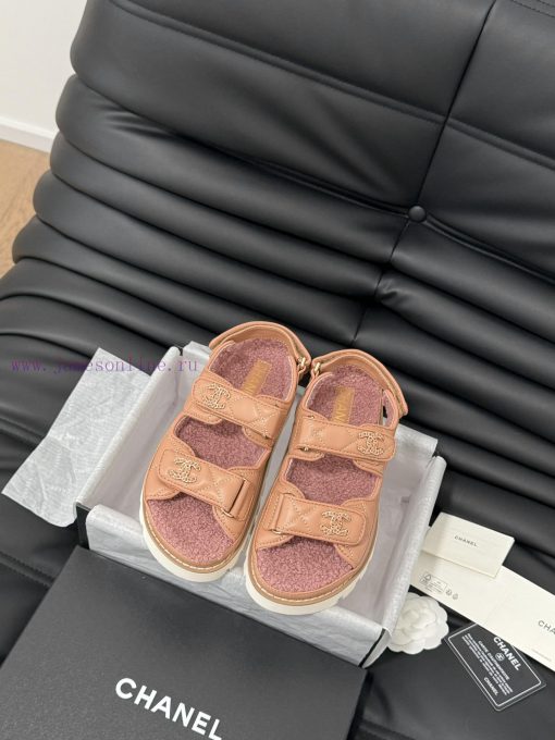 Chanel 24 new wool Velcro sandal series with foam outsoleAutumn and Winter Wool SeriesAll wosrvfk0a3