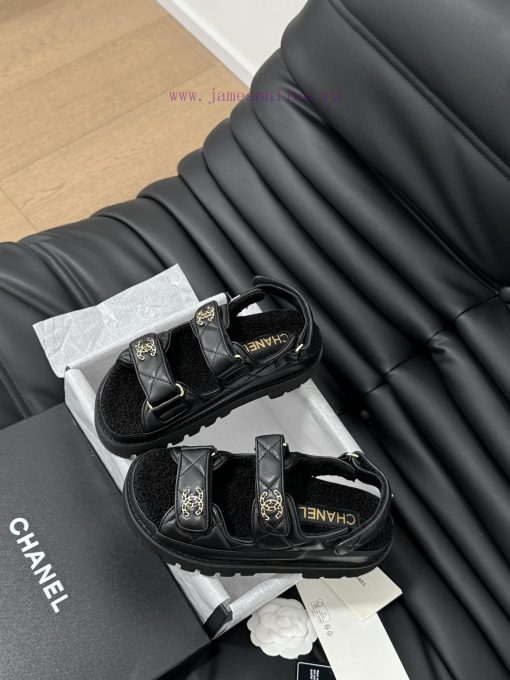 Chanel 24 new wool Velcro sandal series with foam outsoleAutumn and Winter Wool SeriesAll woqimockld - Image 7