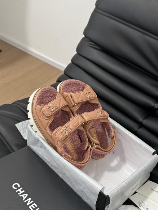 Chanel 24 new wool Velcro sandal series with foam outsoleAutumn and Winter Wool SeriesAll wosrvfk0a3 - Image 8