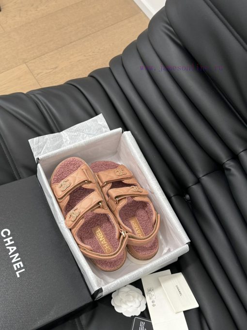 Chanel 24 new wool Velcro sandal series with foam outsoleAutumn and Winter Wool SeriesAll wosrvfk0a3 - Image 10