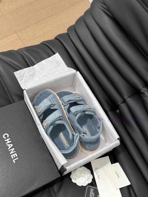 Chanel 24 new wool Velcro sandal series with foam outsoleAutumn and Winter Wool SeriesAll wo8qc6cq6o - Image 10