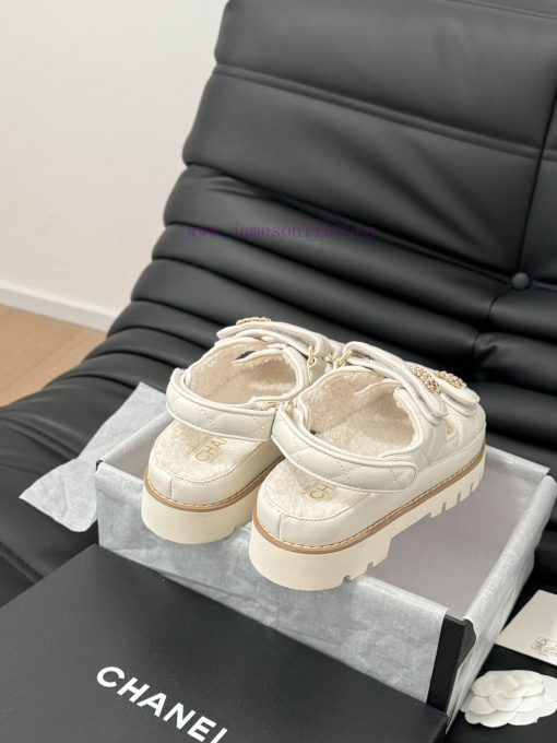 Chanel 24 new wool Velcro sandal series with foam outsoleAutumn and Winter Wool SeriesAll wokpfiw7zr - Image 4
