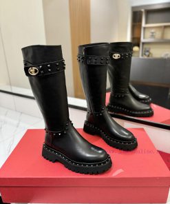 VALENTINO GARAVANIVL - V Knight Boots - Outer V-Lock Layout Design - Inner Zipper Opening Toh1kxw56q