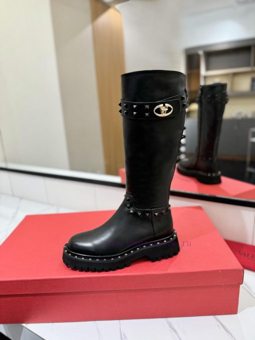 VALENTINO GARAVANIVL - V Knight Boots - Outer V-Lock Layout Design - Inner Zipper Opening Toh1kxw56q - Image 5
