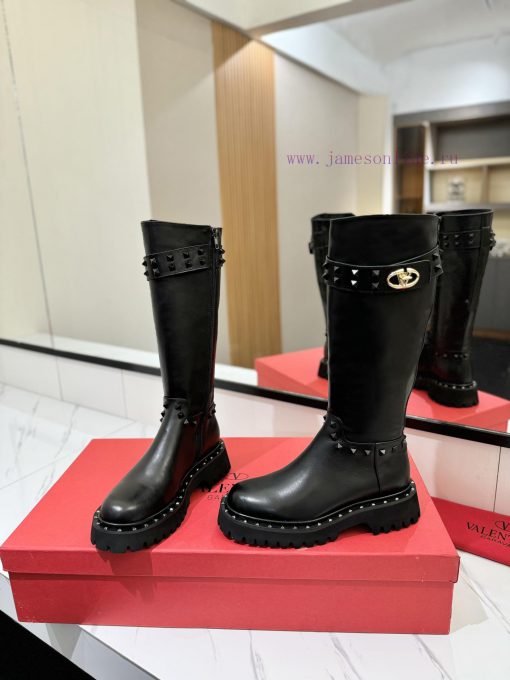VALENTINO GARAVANIVL - V Knight Boots - Outer V-Lock Layout Design - Inner Zipper Opening Toh1kxw56q - Image 7