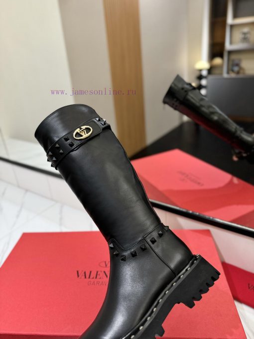 VALENTINO GARAVANIVL - V Knight Boots - Outer V-Lock Layout Design - Inner Zipper Opening Toh1kxw56q - Image 8