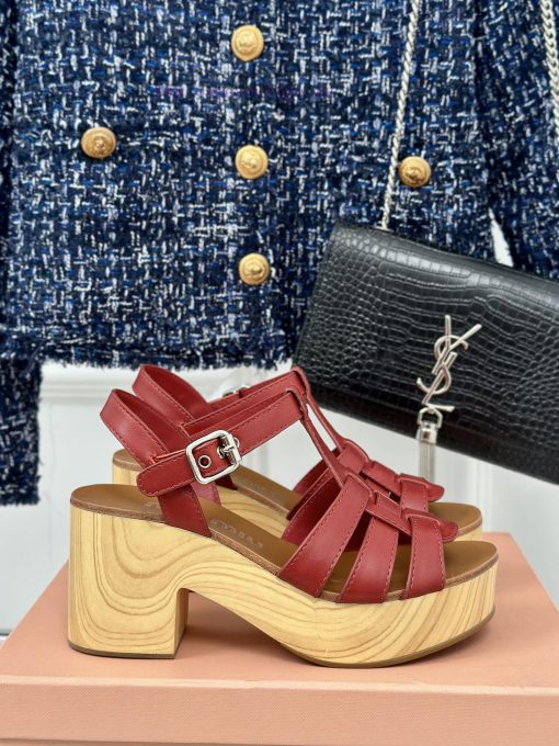 MIU MIU/Miu Miu Classic Waterproof Platform Thick Heel Pig Cage SandalsThis sandal is reallybtf6bqg6 - Image 2
