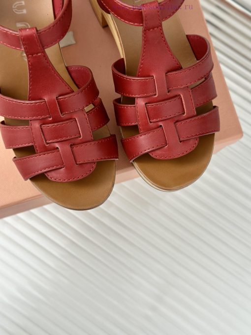 MIU MIU/Miu Miu Classic Waterproof Platform Thick Heel Pig Cage SandalsThis sandal is reallybtf6bqg6 - Image 8