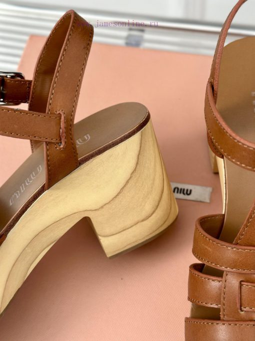MIU MIU/Miu Miu Classic Waterproof Platform Thick Heel Pig Cage SandalsThis sandal is reallywx6ce27w - Image 7