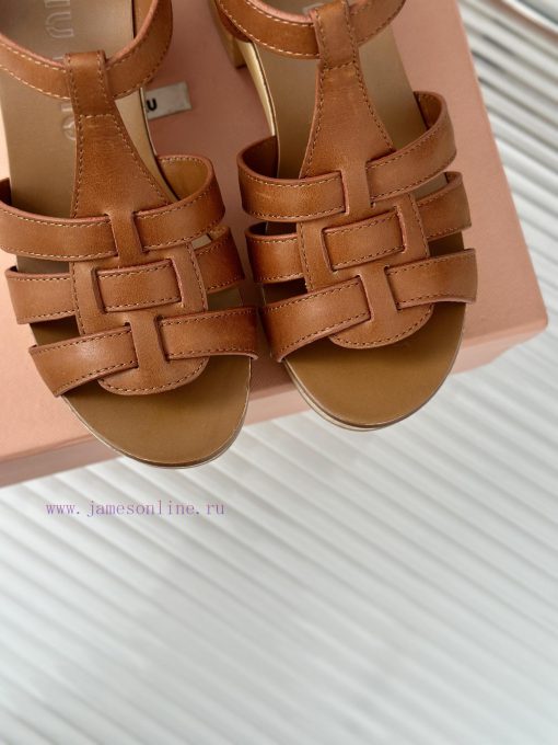 MIU MIU/Miu Miu Classic Waterproof Platform Thick Heel Pig Cage SandalsThis sandal is reallywx6ce27w - Image 8