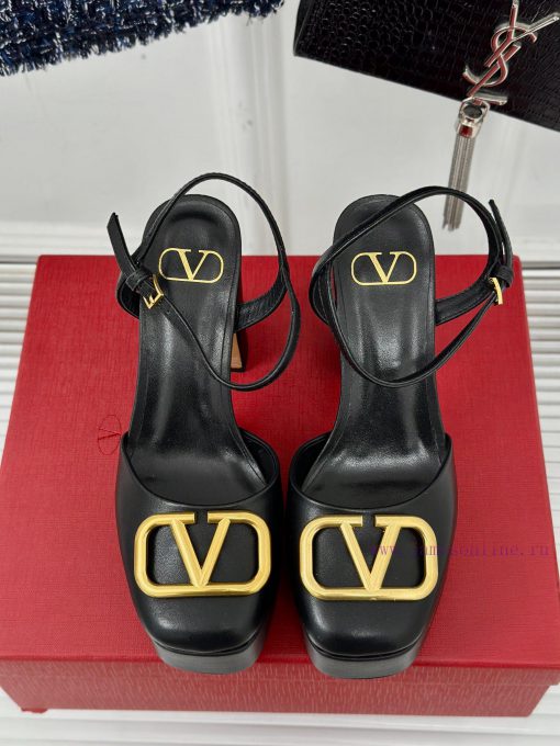 Valentin | Valentino Classic V-Buckle Hatred Sky High Waterproof Platform High Heel Sandals skn4r4lu - Image 5