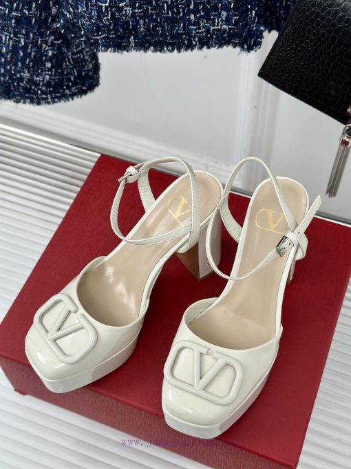 Valentin | Valentino Classic V-Buckle Hatred Sky High Waterproof Platform High Heel Sandals 85usci9o - Image 3