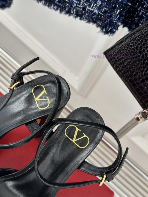 Valentin | Valentino Classic V-Buckle Hatred Sky High Waterproof Platform High Heel Sandals skn4r4lu - Image 9