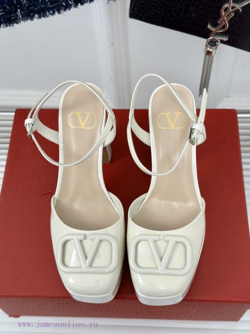 Valentin | Valentino Classic V-Buckle Hatred Sky High Waterproof Platform High Heel Sandals 85usci9o - Image 5
