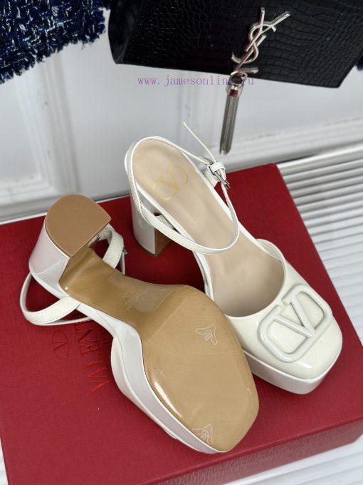 Valentin | Valentino Classic V-Buckle Hatred Sky High Waterproof Platform High Heel Sandals 85usci9o - Image 10