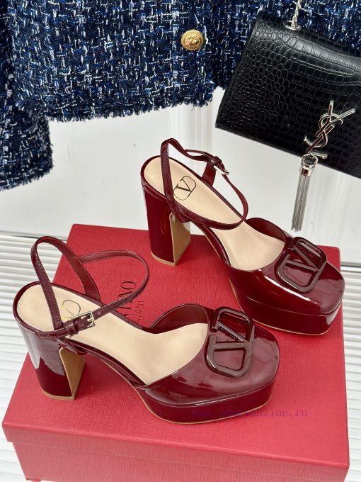 Valentin | Valentino Classic V-Buckle Hatred Sky High Waterproof Platform High Heel Sandals zi6zda1b - Image 4