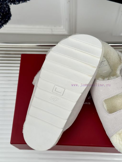 Top versionRoger Vivier | RV Double Diamond Button Hairy SlippersA pair of easy to wear slipuyn72e58 - Image 10