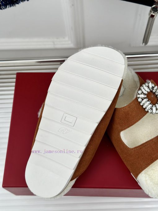 Top versionRoger Vivier | RV Double Diamond Button Hairy SlippersA pair of easy to wear slipd5ynrpfr - Image 10