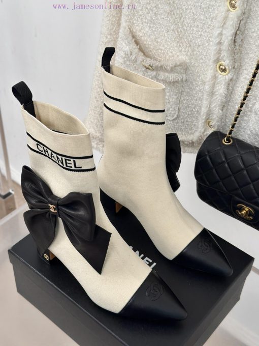 Chanel | Chanel 24B Autumn/Winter New High Heels Bow Socks BootsThis season's Rocket Goddessagra0aae - Image 5