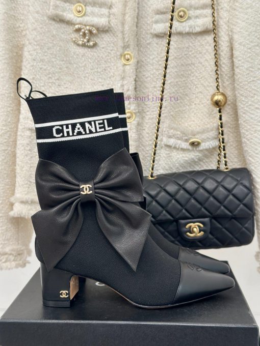 Chanel | Chanel 24B Autumn/Winter New High Heels Bow Socks BootsThis season's Rocket Goddessuvb6jc57