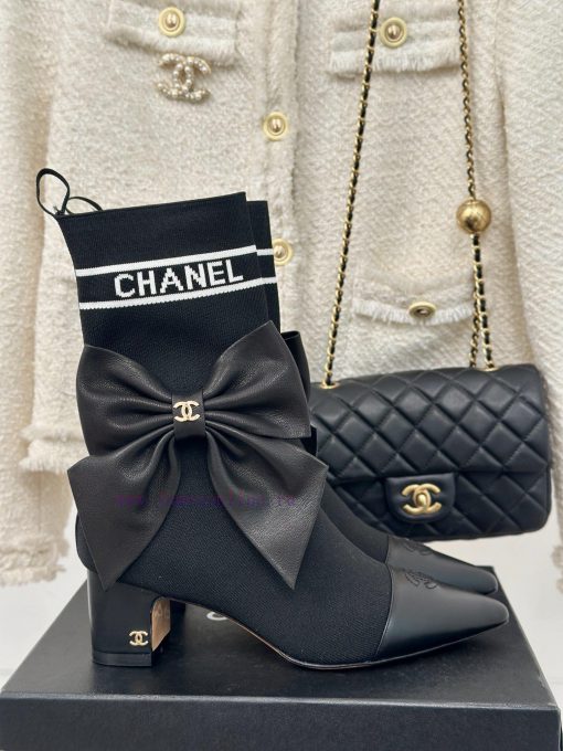 Chanel | Chanel 24B Autumn/Winter New High Heels Bow Socks BootsThis season's Rocket Goddessuvb6jc57 - Image 2