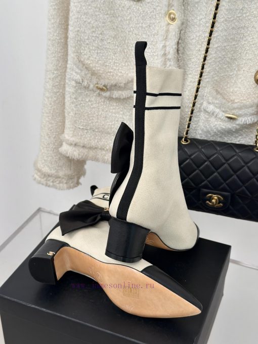 Chanel | Chanel 24B Autumn/Winter New High Heels Bow Socks BootsThis season's Rocket Goddessagra0aae - Image 10