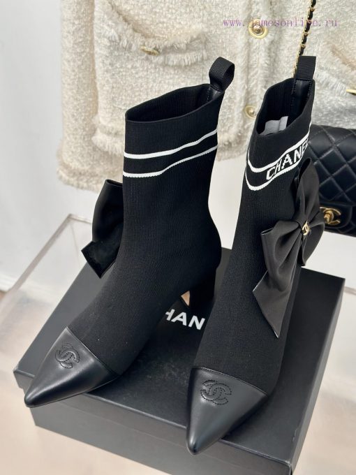 Chanel | Chanel 24B Autumn/Winter New High Heels Bow Socks BootsThis season's Rocket Goddessuvb6jc57 - Image 3
