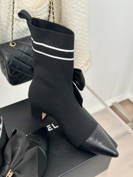 Chanel | Chanel 24B Autumn/Winter New High Heels Bow Socks BootsThis season's Rocket Goddessuvb6jc57 - Image 6
