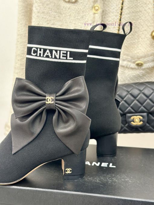 Chanel | Chanel 24B Autumn/Winter New High Heels Bow Socks BootsThis season's Rocket Goddessuvb6jc57 - Image 9
