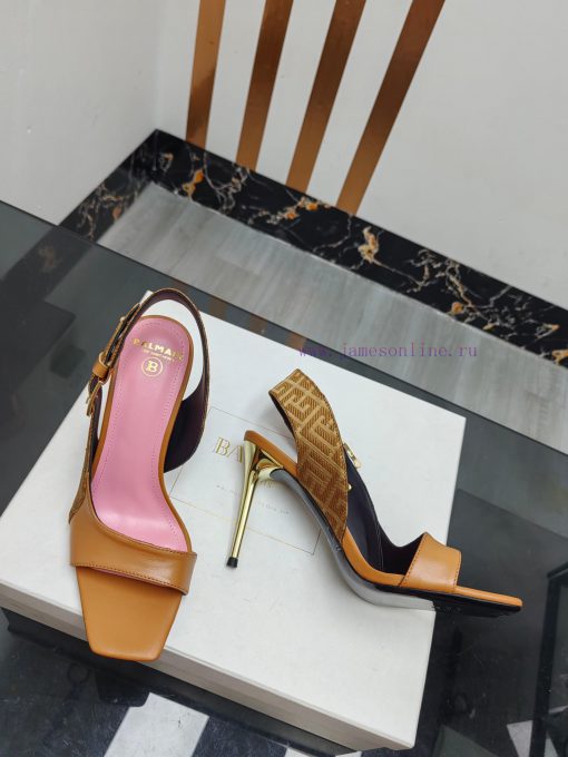 Out, Balmain 2025 Spring/Summer Fashion Metal Buckle High Heel SandalsBrand Balmain 𝘽𝙖𝙡𝙢𝙖𝙞𝙣 2hn8u20u - Image 8