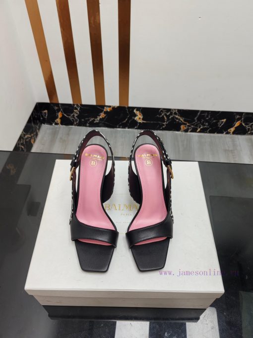 Out, Balmain 2025 Spring/Summer Fashion Metal Buckle High Heel SandalsBrand Balmain 𝘽𝙖𝙡𝙢𝙖𝙞𝙣 xr9fr4gk