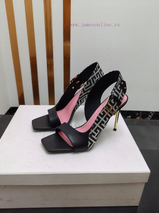 Out, Balmain 2025 Spring/Summer Fashion Metal Buckle High Heel SandalsBrand Balmain 𝘽𝙖𝙡𝙢𝙖𝙞𝙣 xr9fr4gk - Image 4