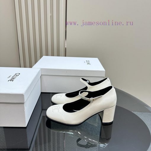 Top tierCeline * 2024 Autumn/Winter New High Heels Mary Jane Collection Single Shoes, Limite15f605qu - Image 2