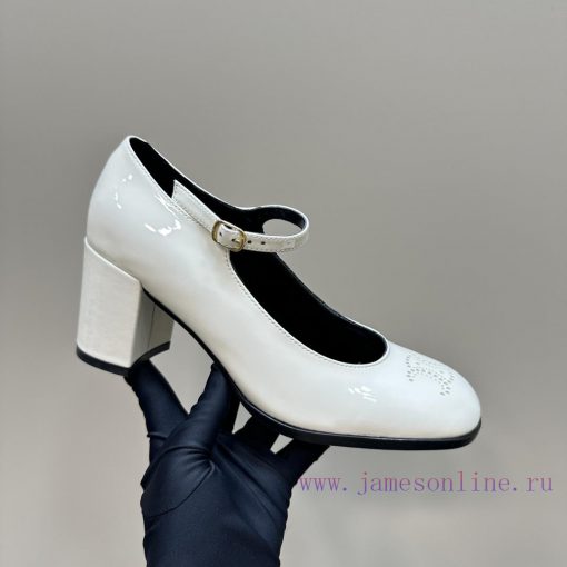 Top tierCeline * 2024 Autumn/Winter New High Heels Mary Jane Collection Single Shoes, Limite15f605qu - Image 7