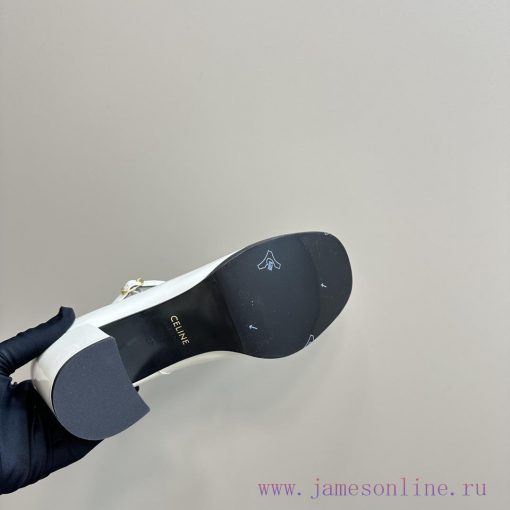 Top tierCeline * 2024 Autumn/Winter New High Heels Mary Jane Collection Single Shoes, Limite15f605qu - Image 10