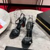 Coarse heeled sandals ︎ ️The Atmosphere sandals are made of black Napa leather, with 85mm hi9ym0zceb