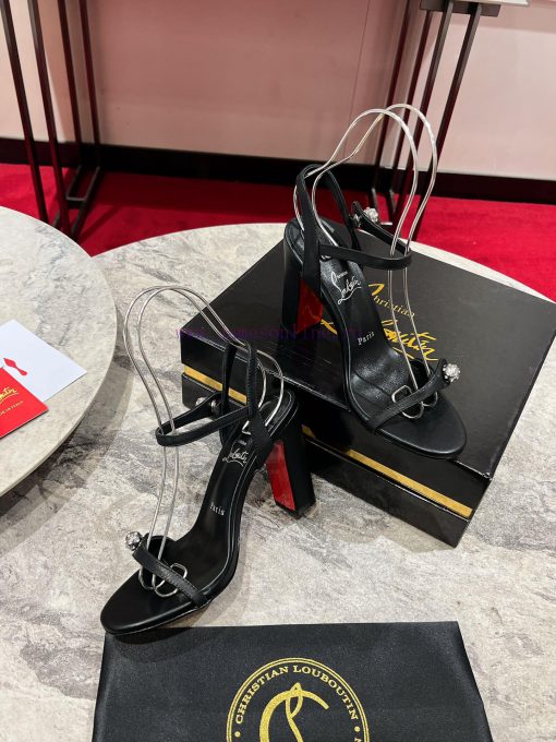 Coarse heeled sandals ︎ ️The Atmosphere sandals are made of black Napa leather, with 85mm hi9ym0zceb - Image 3