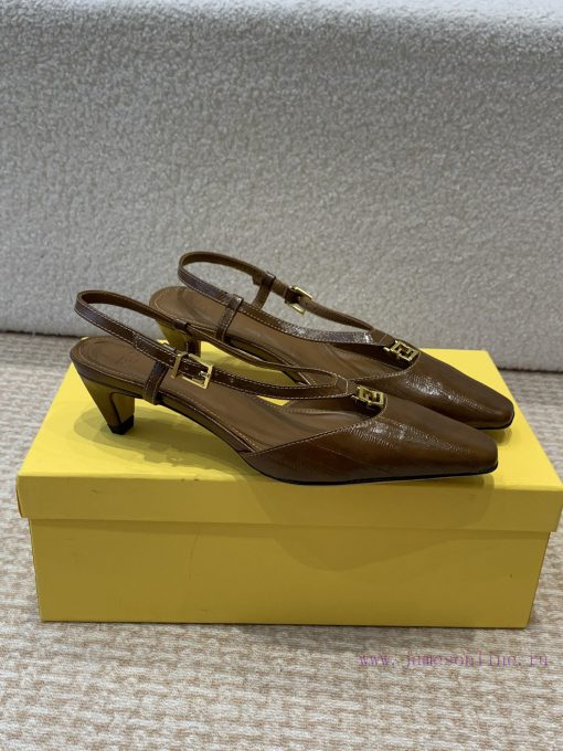 Fendi 24ss New FF Gold Buckle Hollow High Heel SandalsFeaturing FF Baguette decorative buckl4wrntwuu - Image 3