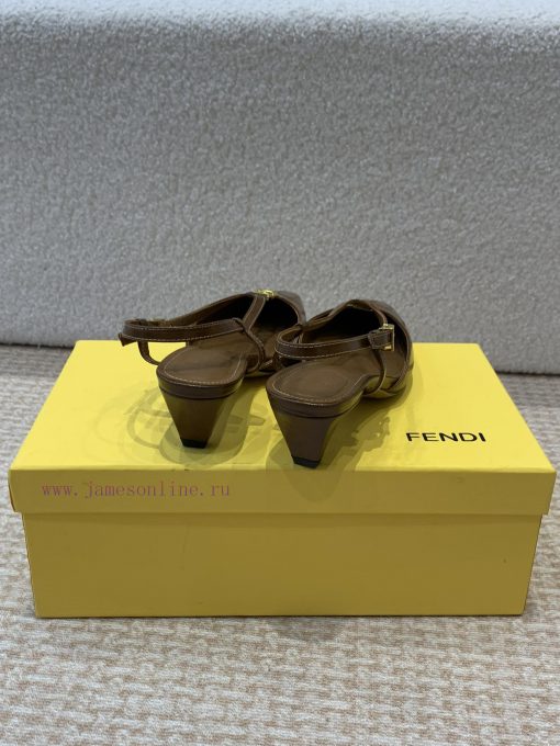 Fendi 24ss New FF Gold Buckle Hollow High Heel SandalsFeaturing FF Baguette decorative buckl4wrntwuu - Image 4