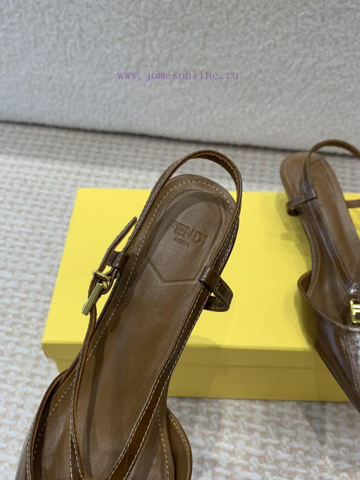 Fendi 24ss New FF Gold Buckle Hollow High Heel SandalsFeaturing FF Baguette decorative buckl4wrntwuu - Image 5