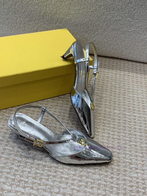 Fendi 24ss New FF Gold Buckle Hollow High Heel SandalsFeaturing FF Baguette decorative buckl9fes99hd - Image 5