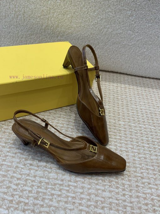 Fendi 24ss New FF Gold Buckle Hollow High Heel SandalsFeaturing FF Baguette decorative buckl4wrntwuu - Image 8