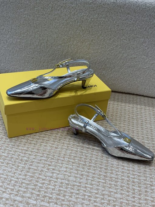 Fendi 24ss New FF Gold Buckle Hollow High Heel SandalsFeaturing FF Baguette decorative buckl9fes99hd - Image 6